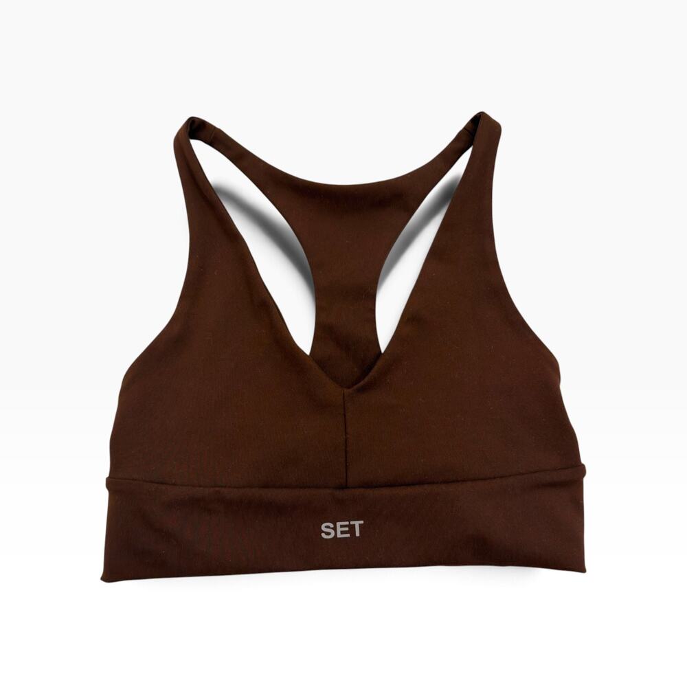 SET Active Chocolate Halter Sports Bra S